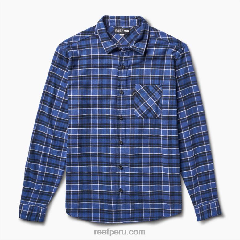 camisa de franela de manga larga kosma azul índigo 0RZL2650 hombres Reef - Image 2