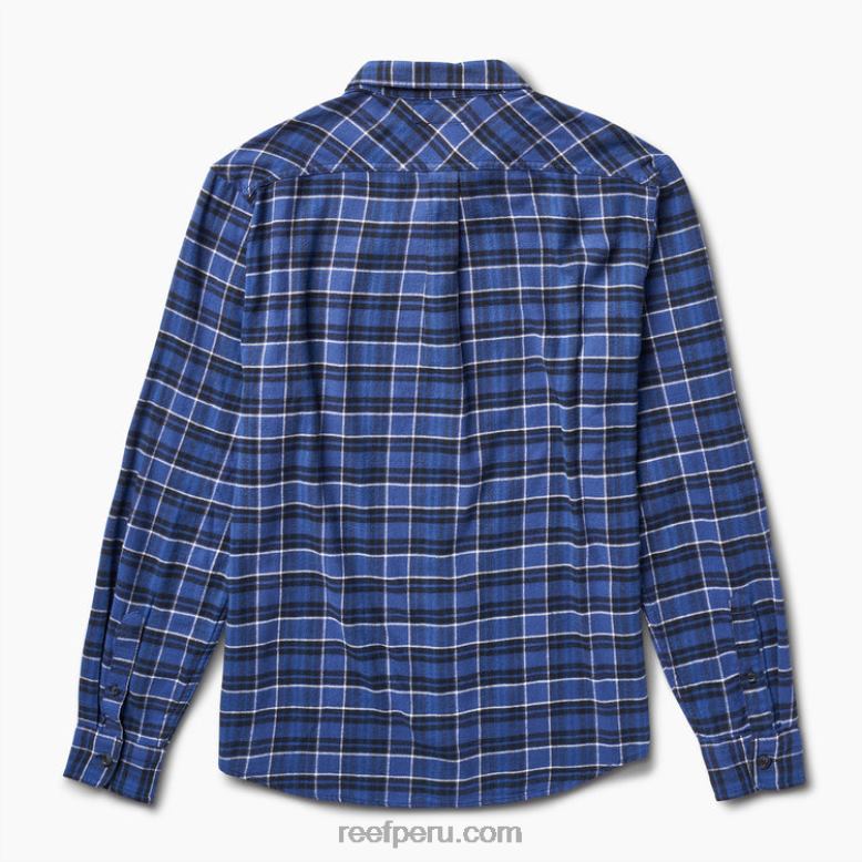 camisa de franela de manga larga kosma azul índigo 0RZL2650 hombres Reef - Image 3