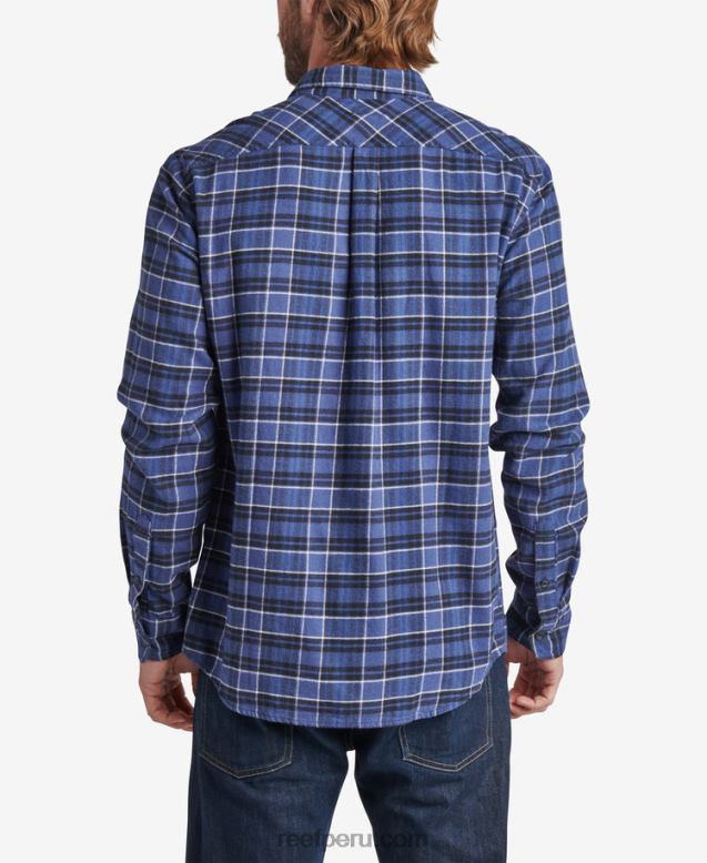 camisa de franela de manga larga kosma azul índigo 0RZL2650 hombres Reef - Image 4