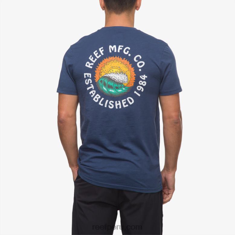 camiseta de manga corta de corte insignia azul 0RZL2556 hombres Reef - Image 1