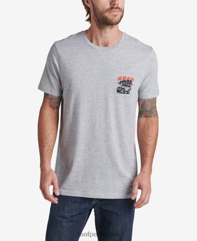 camiseta de manga corta de madera cuero gris 0RZL2587 hombres Reef - Image 2