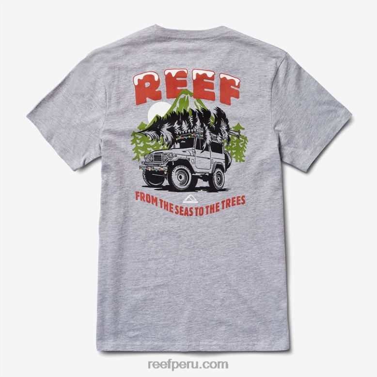 camiseta de manga corta de madera cuero gris 0RZL2587 hombres Reef - Image 4