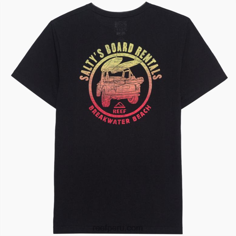 camiseta de manga corta reciclo salado negro 0RZL2592 hombres Reef - Image 1
