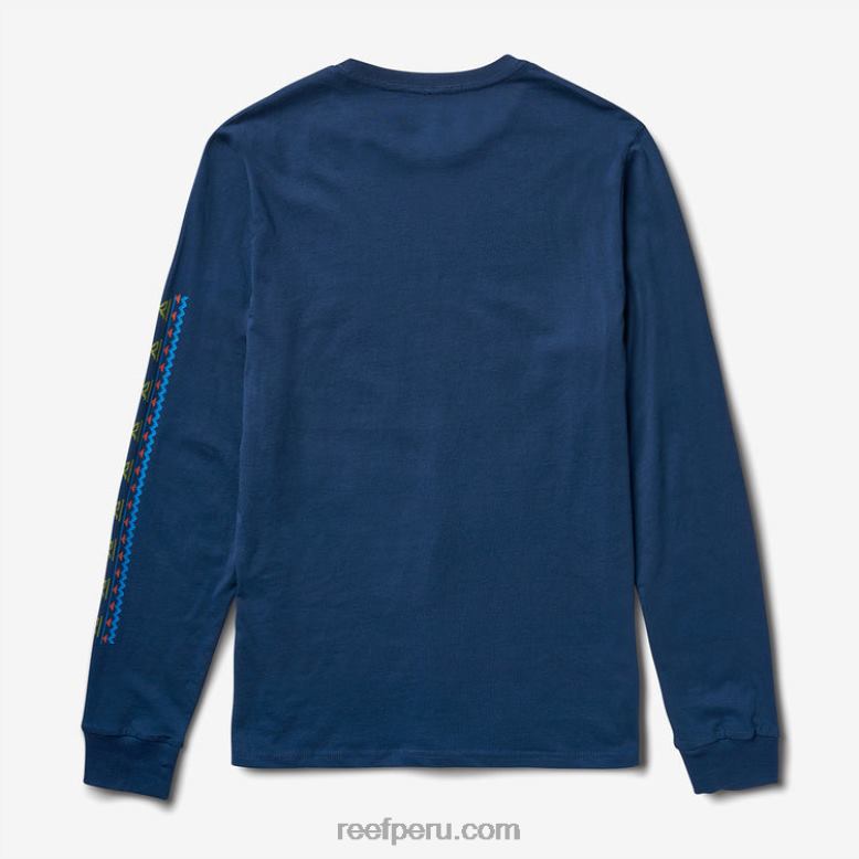 camiseta de manga larga con animal fiestero insignias azules 0RZL2595 hombres Reef - Image 3