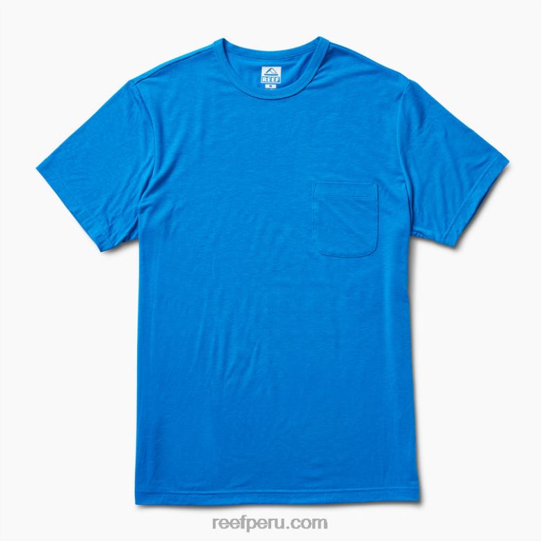 camiseta smith de punto con bolsillo y manga corta azul francés 0RZL2598 hombres Reef - Image 3