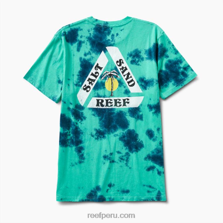 playera de manga corta con teñido anudado schmoe bloque azul icew 0RZL2627 hombres Reef - Image 3