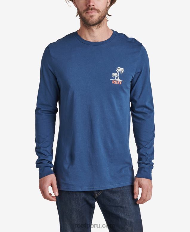 playera de manga larga con diseño aleatorio insignias azules 0RZL2612 hombres Reef - Image 2