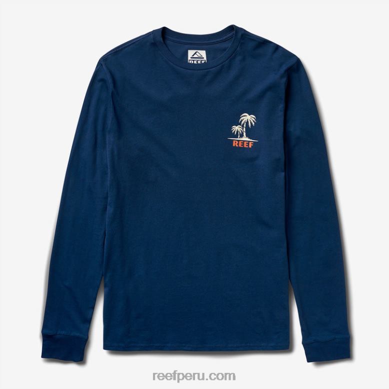 playera de manga larga con diseño aleatorio insignias azules 0RZL2612 hombres Reef - Image 3