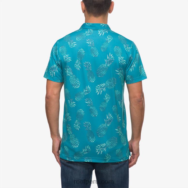 polo de manga corta con volante azulejo azul 0RZL2652 hombres Reef - Image 3