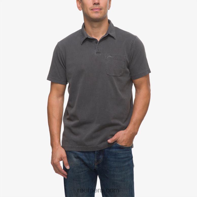 polo de manga corta walker negro pirata 0RZL2641 hombres Reef - Image 1