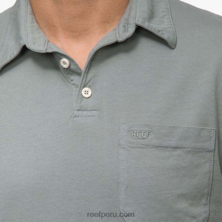 polo de manga corta walker verde chino 0RZL2637 hombres Reef - Image 4