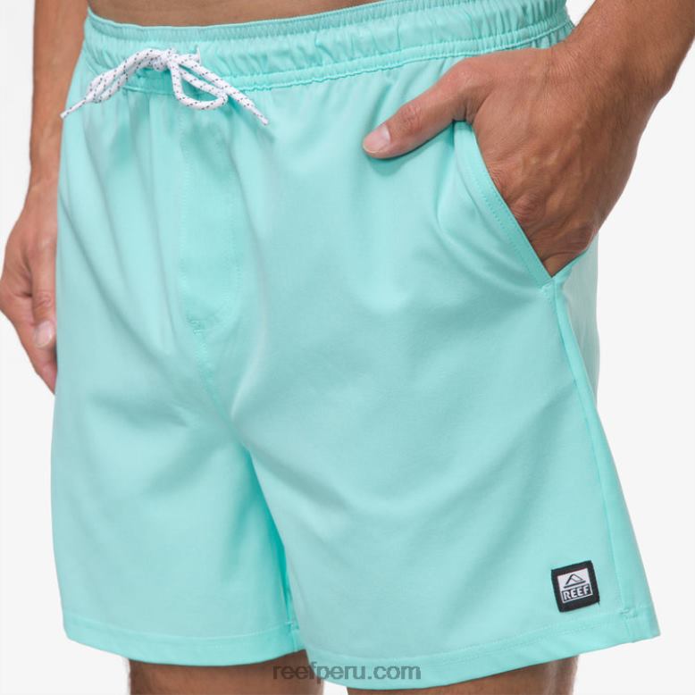 shorts de baño marzo cintura elástica 16" azul aruba 0RZL2689 hombres Reef - Image 3