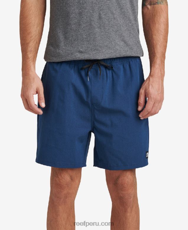 shorts de paseo con cintura elástica de 17" insignias azules 0RZL2669 hombres Reef - Image 1