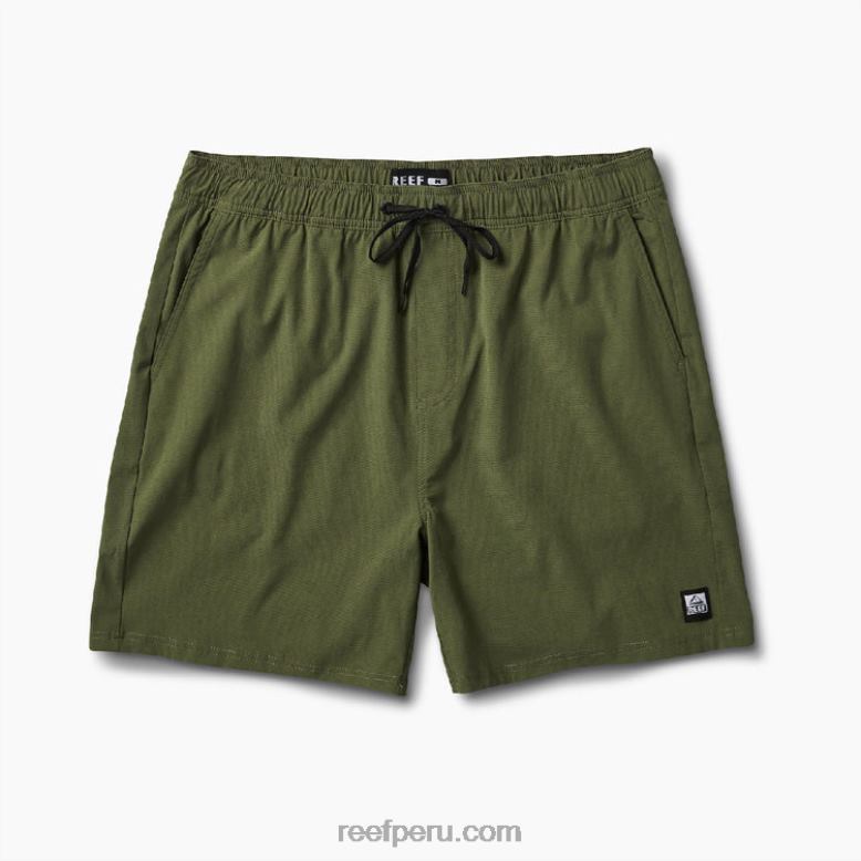 shorts de paseo con cintura elástica de 17" olivino 0RZL2714 hombres Reef - Image 3