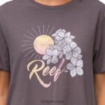 camiseta corta de manga corta plumeria gris 0RZL2279 mujer Reef - Image 3