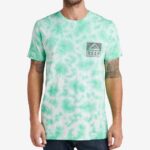 camiseta de manga corta con teñido anudado verde electrico 0RZL2618 hombres Reef