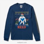 camiseta de manga larga con animal fiestero insignias azules 0RZL2595 hombres Reef - Image 2
