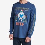 camiseta de manga larga con animal fiestero insignias azules 0RZL2595 hombres Reef