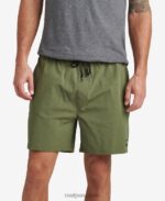 shorts de paseo con cintura elástica de 17" olivino 0RZL2714 hombres Reef